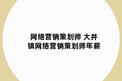 网络营销策划师 大井镇网络营销策划师年薪